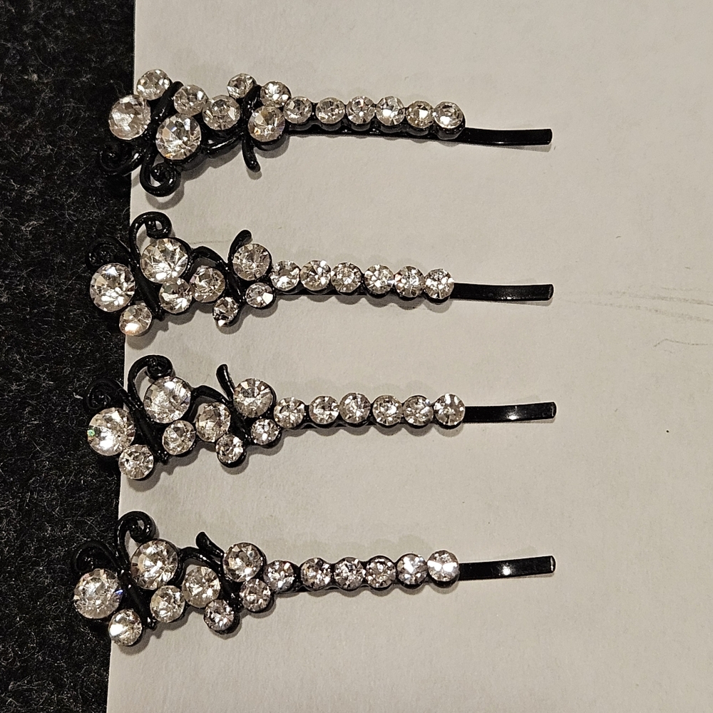 Set Of 4 Butterfly hair pins Special Occasion Updo Bun Braid Prom Party